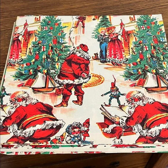 Festive Vintage Christmas Wrapping Paper Set 7 Pices - Picture 8 of 12